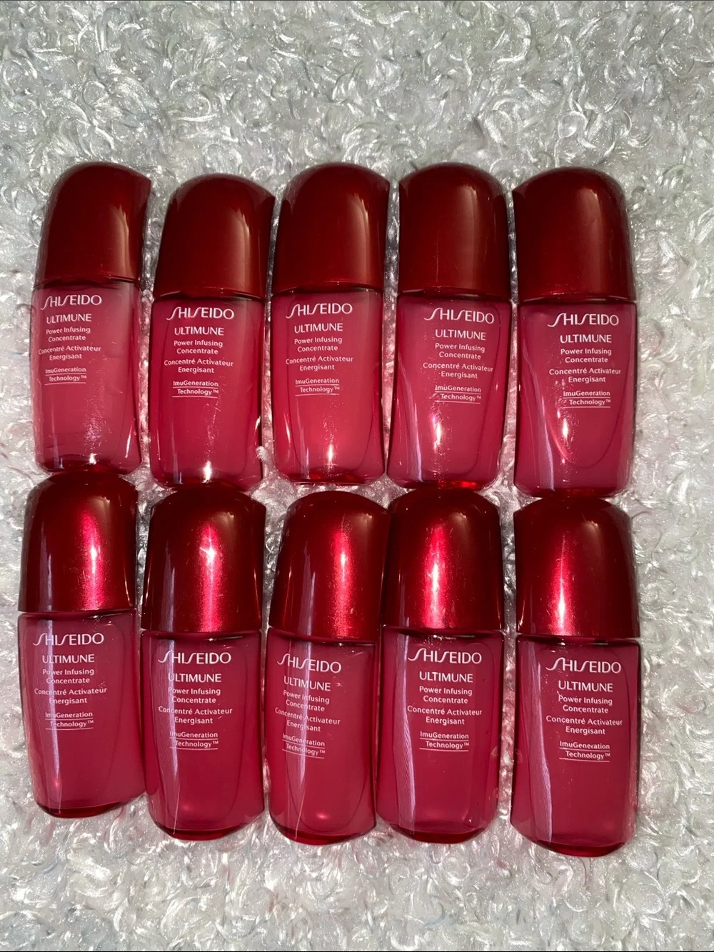 10 pcs Shiseido Ultimune Power Infusing Concentrate - Red Pink Gradient Set